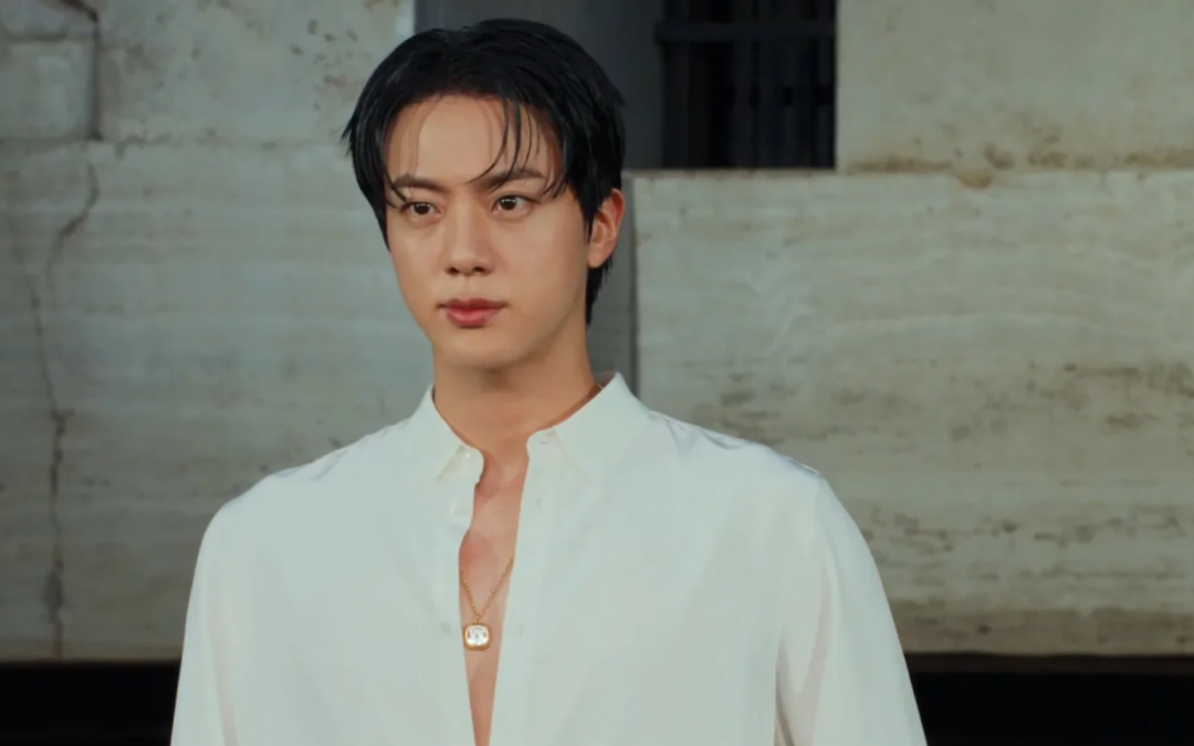 Jin from BTS, the standout face at the SS26 Gucci collection opening in Milan