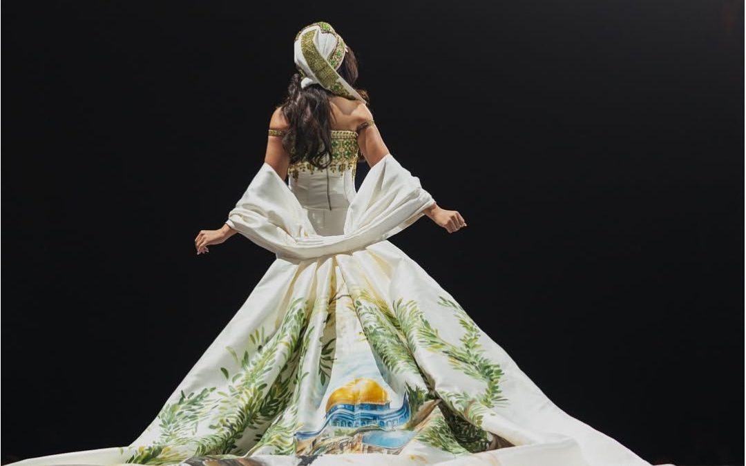 Historic appearance of Nadine Ayoub as the first-ever representative of Palestine at the Miss World competition