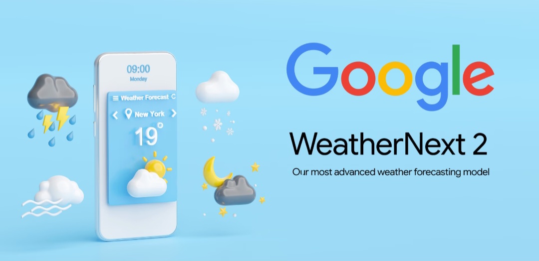 گوگل از مدل جدید هوش مصنوعی WeatherNext 2 رونمایی کرد
